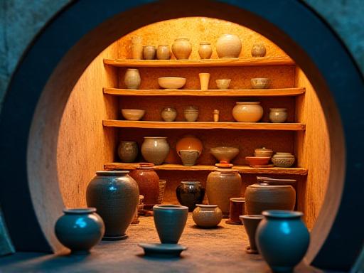 Illustration: Professioneller Keramik Brennofen und Glasuren